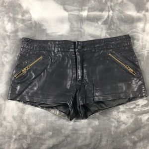 Free People Black Vegan Leather Shorts Women’s 6